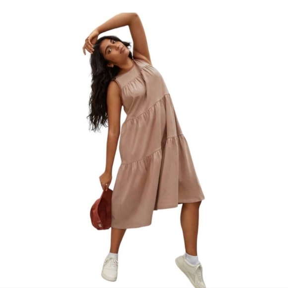 Everlane sleeveless tiered midi length dress size  x small - Picture 1 of 6